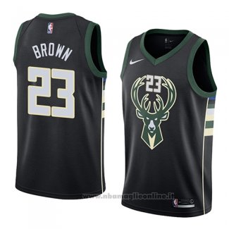 Maglia Milwaukee Bucks Sterling Brown NO 23 Statement 2018 Nero