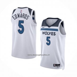 Maglia Minnesota Timberwolves Anthony Edwards #5 Association 2022-23 Bianco