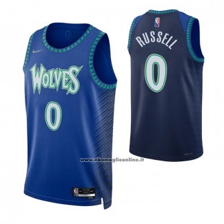 Maglia Minnesota Timberwolves D'angelo Russell #0 Citta 2021-22 Blu