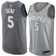 Maglia Minnesota Timberwolves Gorgui Dieng NO 5 Citta 2018 Grigio