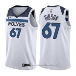 Maglia Minnesota Timberwolves Taj Gibson NO 67 Association 2017-18 Bianco