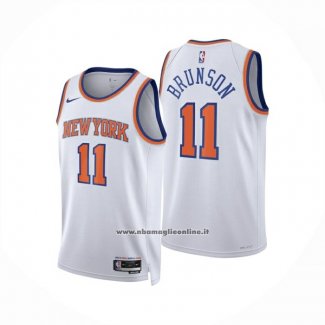 Maglia New York Knicks Jalen Brunson No 11 Association 2024-25 Bianco