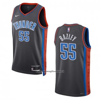 Maglia Oklahoma City Thunder Darius Bazley #55 Citta 2022-23 Grigio