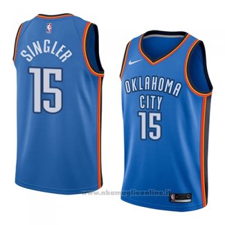 Maglia Oklahoma City Thunder Kyle Singler NO 15 Icon 2018 Blu