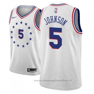 Maglia Philadelphia 76ers Amir Johnson NO 5 Earned 2018-19 Grigio