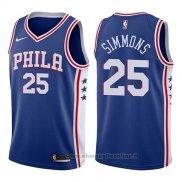 Maglia Philadelphia 76ers Ben Simmons NO 25 2017-18 Blu