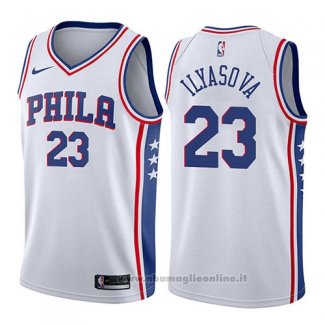 Maglia Philadelphia 76ers Ersan Ilyasova NO 23 Association 2017-18 Bianco