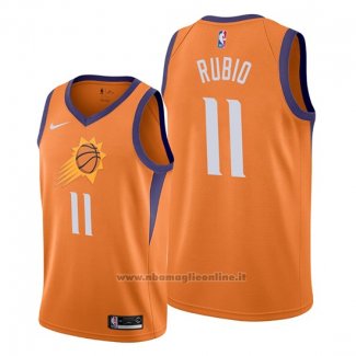 Maglia Phoenix Suns Ricky Rubio NO 11 Statement Arancione