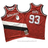 Maglia Portland Trail Blazers Bape NO 93 Throwback Rosso