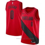 Maglia Portland Trail Blazers Damian Lillard NO 0 2017-18 Rosso