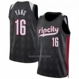 Maglia Portland Trail Blazers Hansen Yang No 16 Citta 2024-25 Nero