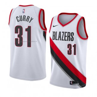 Maglia Portland Trail Blazers Seth Curry NO 31 Association 2018 Bianco