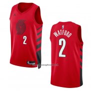 Maglia Portland Trail Blazers Trendon Watford #2 Statement 2022-23 Rosso