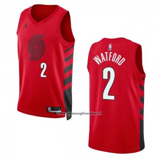 Maglia Portland Trail Blazers Trendon Watford #2 Statement 2022-23 Rosso