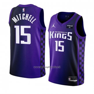 Maglia Sacramento Kings Davion Mitchell #15 Statement 2023-24 Viola