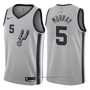 Maglia San Antonio Spurs Dejounte Murray NO 5 Statement 2017-18 Grigio