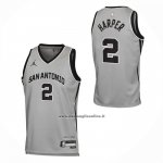Maglia San Antonio Spurs Dylan Harper No 2 Statement 2025-26 Grigio