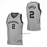 Maglia San Antonio Spurs Dylan Harper No 2 Statement 2025-26 Grigio