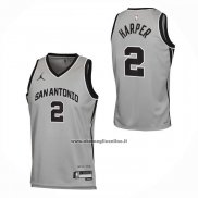 Maglia San Antonio Spurs Dylan Harper No 2 Statement 2025-26 Grigio
