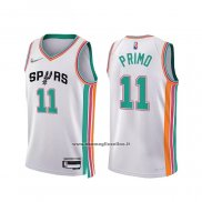 Maglia San Antonio Spurs Joshua Primo #11 Citta 2021-22 Bianco