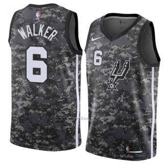 Maglia San Antonio Spurs Lonnie Walker NO 6 Citta 2018 Grigio