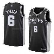 Maglia San Antonio Spurs Lonnie Walker NO 6 Icon 2018 Nero