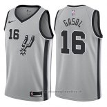 Maglia San Antonio Spurs Pau Gasol NO 16 Statement 2017-18 Grigio