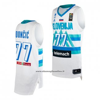 Maglia Slovenia Luka Doncic #77 Tokyo 2021 Bianco2