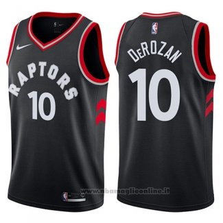 Maglia Toronto Raptors DeMar DeRozan NO 10 2017-18 Nero