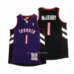 Maglia Toronto Raptors Tracy Mcgrady No 1 Mitchell & Ness 1999-00 Viola