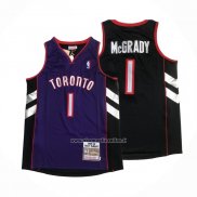 Maglia Toronto Raptors Tracy Mcgrady No 1 Mitchell & Ness 1999-00 Viola