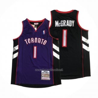 Maglia Toronto Raptors Tracy Mcgrady No 1 Mitchell & Ness 1999-00 Viola