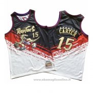 Maglia Toronto Raptors Vince Carter NO 15 Mitchell & Ness Nero Rosso