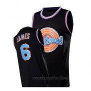 Maglia Tune Squad Lebron James NO 6 Nero