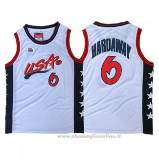 Maglia USA 1996 Anfernee Hardaway NO 6 Bianco