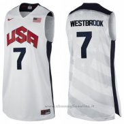 Maglia USA 2012 Russell Westbrook NO 7 Bianco