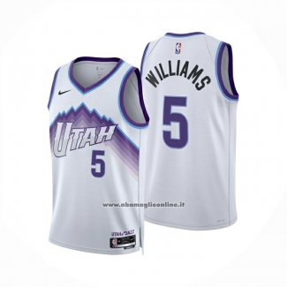 Maglia Utah Jazz Cody Williams No 5 Association 2025-26 Bianco
