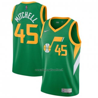 Maglia Utah Jazz Donovan Mitchell #45 Earned 2020-21 Verde