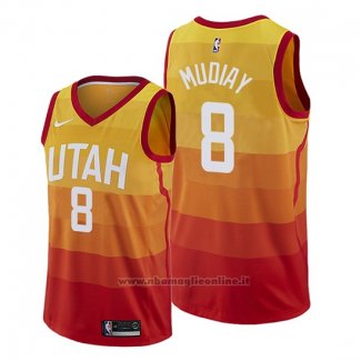 Maglia Utah Jazz Emmanuel Mudiay NO 8 Citta Arancione