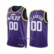 Maglia Utah Jazz Jordan Clarkson #00 Classic 2023-24 Viola