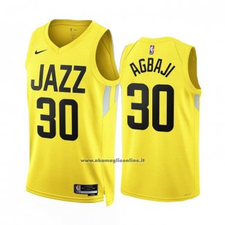 Maglia Utah Jazz Ochai Agbaji #30 Icon 2022-23 Giallo