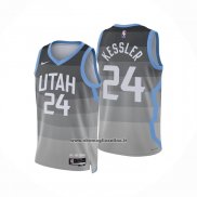Maglia Utah Jazz Walker Kessler No 24 Citta 2025-26 Grigio