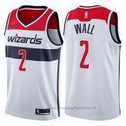 Maglia Washington Wizards John Wall NO 2 Bianco 2017-18 Bianco