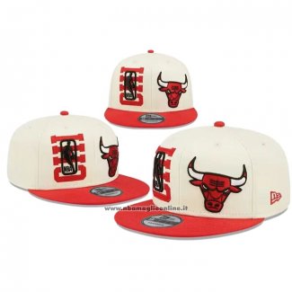 Cappellino Chicago Bulls Adjustable 2022 NBA Draft 9FIFTY Crema Rosso
