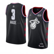 Maglia All Star 2019 Miami Heat Dwyane Wade NO 3 Nero