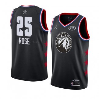 Maglia All Star 2019 Minnesota Timberwolves Derrick Rose NO 25 Nero