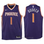 Maglia Bambino Phoenix Suns Devin Booker NO 1 2017-18 Viola