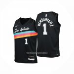 Maglia Bambino San Antonio Spurs Victor Wembanyama No 1 Citta 2025-26 Nero