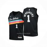 Maglia Bambino San Antonio Spurs Victor Wembanyama No 1 Citta 2025-26 Nero
