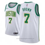Maglia Boston Celtics Jaylen Brown NO 7 Citta 2018-19 Bianco